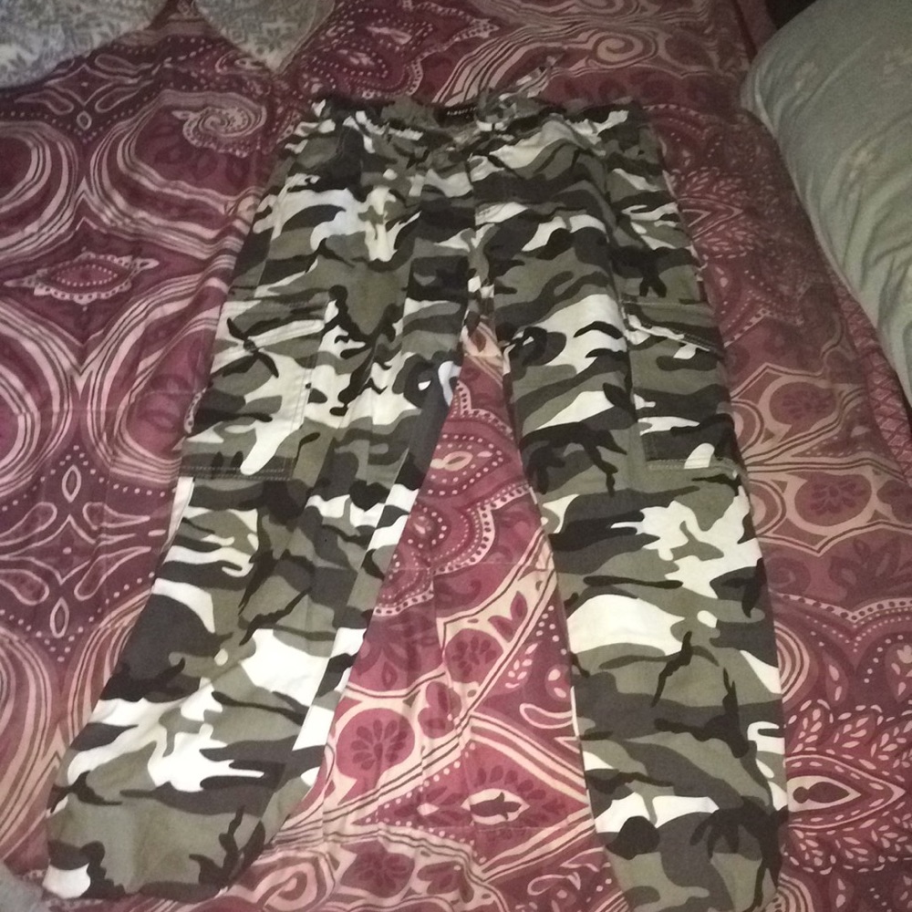Black and white camouflage pants
